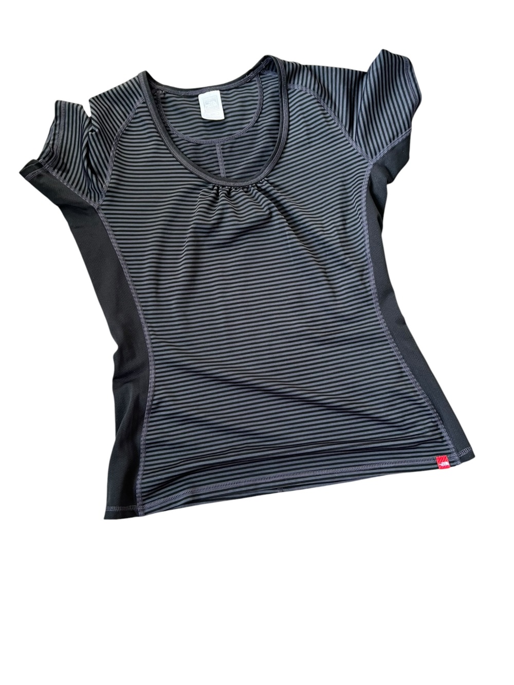 The North Face Black Vapor Wick Striped Athletic Scoop Neck Tee-Medium
